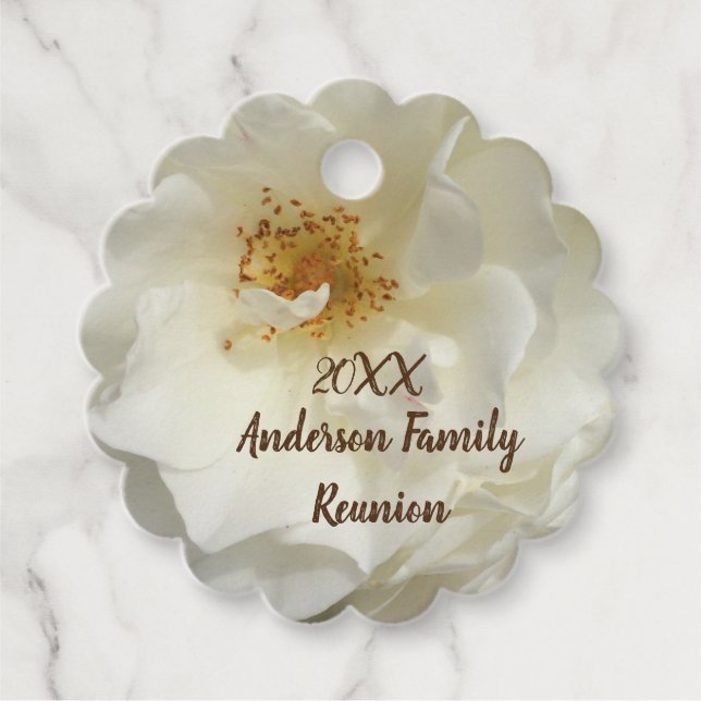 Wiedersehen White Rose Foto Blumenfloral Ansammlun Geschenkanhänger (Vorderseite)