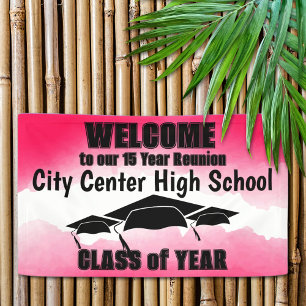 Wiedersehen Willkommen bei Red Watercolor Border C Banner