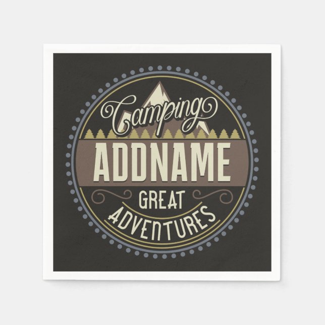 Wiedersehen zum Camping "Camp Trip Family" mit ben Serviette (Vorderseite)