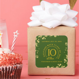 Wiedersehen zur Uni der Green & Gold School Quadratischer Aufkleber