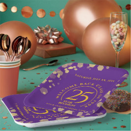 Wiedersehen zur Uni von lila- und Goldschulen Pappteller