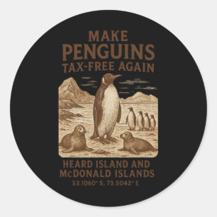 Wiederum Steuerfrei für Pinguin - Resist Penguins Runder Aufkleber