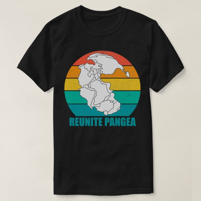 Wiedervereinigte Pangea Vintag Retro Sonnenunterga T-Shirt (Design vorne)