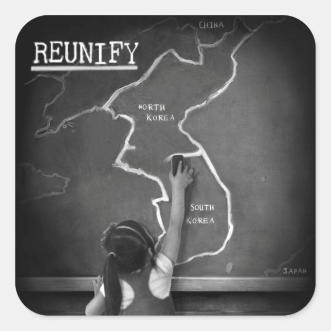 Wiedervereinigung - DMZ/38-Aufkleber Quadratischer Aufkleber (Vorderseite)