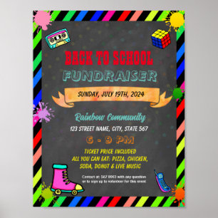 Wiederverwendbar zum Thema 80er Flyer der Schule Poster