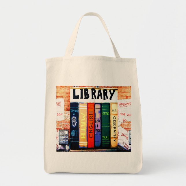 Wiederverwendbare Bibliotheks-Taschen-Tasche Tragetasche (Vorne)