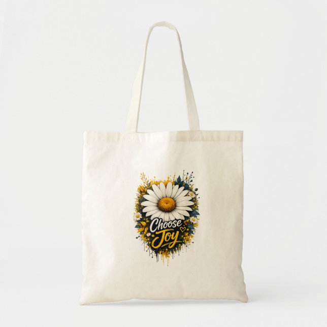 Wiederverwendbare Budget-Tasche 'Choose Joy Daisy  Tragetasche (Vorne)