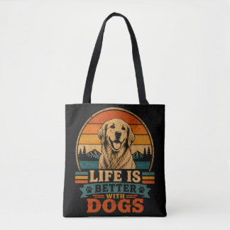 Wiederverwendbare Einkaufstasche mit Golden Retrie