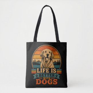 Wiederverwendbare Einkaufstasche mit Golden Retrie