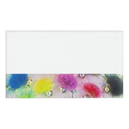 Wiederverwendbare Namensmarke Fluff Party Design Namenschild