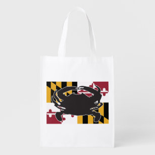 Wiederverwendbare Tasche Marylandflagge/-krabbe Wiederverwendbare Einkaufstasche