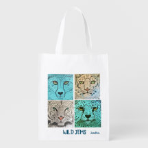 Wiederverwendbare Tasche mit wilden exotischen Gro