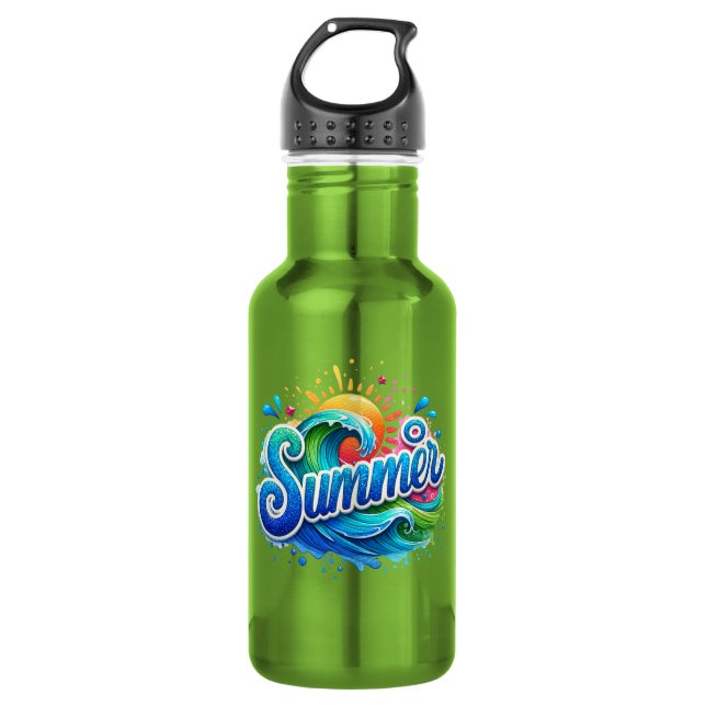 Wiederverwendbare Wasserflasche Summer Waves (Vorderseite)