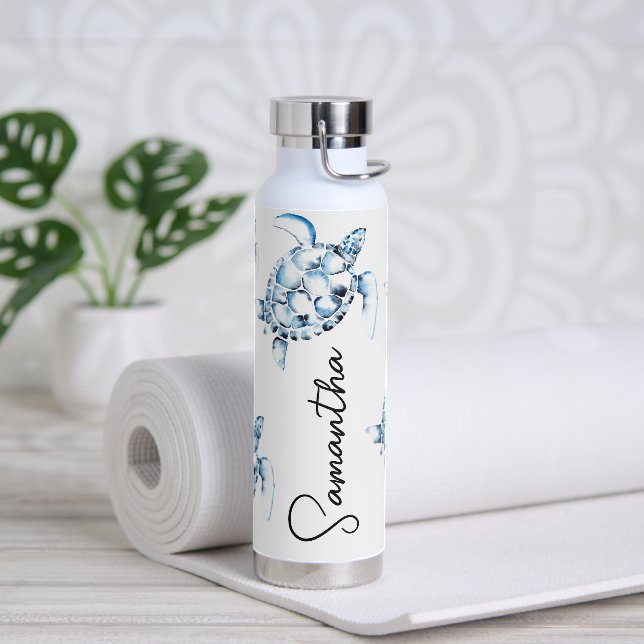 Wiederverwendbare Wasserflaschen mit Blauem Meeres Trinkflasche (Yoga)
