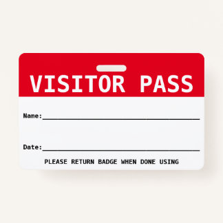 Wiederverwendbarer Besucherpass/Hall-Pass - Anpass Ausweis