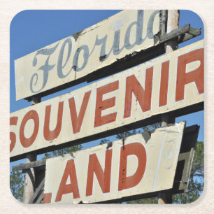 Wiederverwendbares Schild "Florida Souvenir Land" Rechteckiger Pappuntersetzer