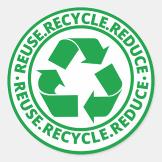 Wiederverwenden, verringern, grün Gerecycelt Symbo Runder Aufkleber