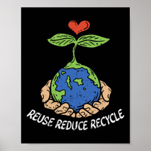 Wiederverwendung Reduzieren Gerecycelt Planeten Re Poster