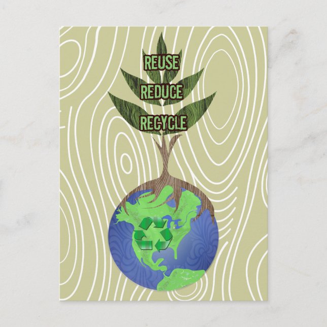 Wiederverwendung reduzieren Gerecycelt Postkarte (Vorderseite)