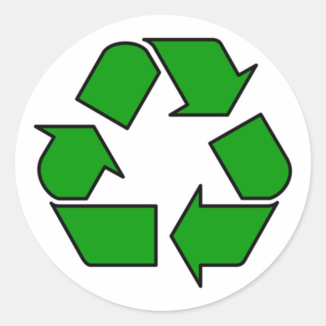 Wiederverwendung und Recycle Runder Aufkleber (Vorderseite)