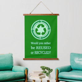 Wiederverwendung und Recycle Wandteppich Mit Holzrahmen