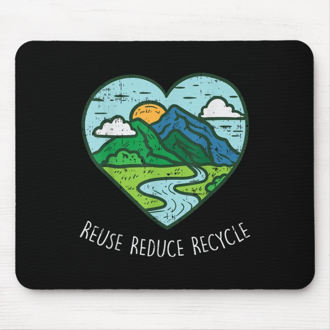 Wiederverwendung Verringerung Gerecycelt Earth Day Mousepad (Vorne)