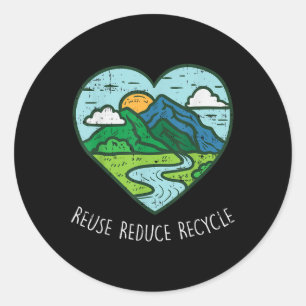 Wiederverwendung Verringerung Gerecycelt Earth Day Runder Aufkleber