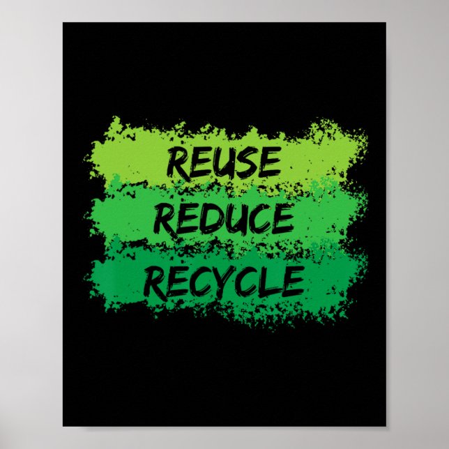 Wiederverwendung Verringerung Gerecycelt Funny Eco Poster (Vorne)