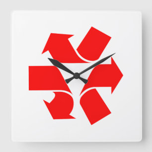Wiederverwendungszeichen Quadratische Wanduhr