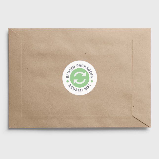 Wiederverwertete Verpackung - Aufkleber für wieder (Reused packaging - Reused me Sticker)