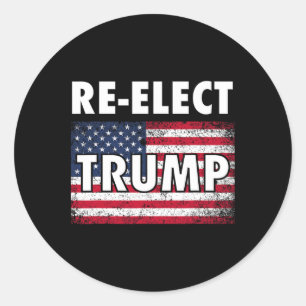 Wiederwahl Trump-Shirt mit amerikanischer USA-Flag Runder Aufkleber