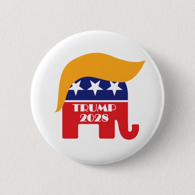 Wiederwahl von Präsident Trump 2028 3. Amtszeit Button (Vorderseite)