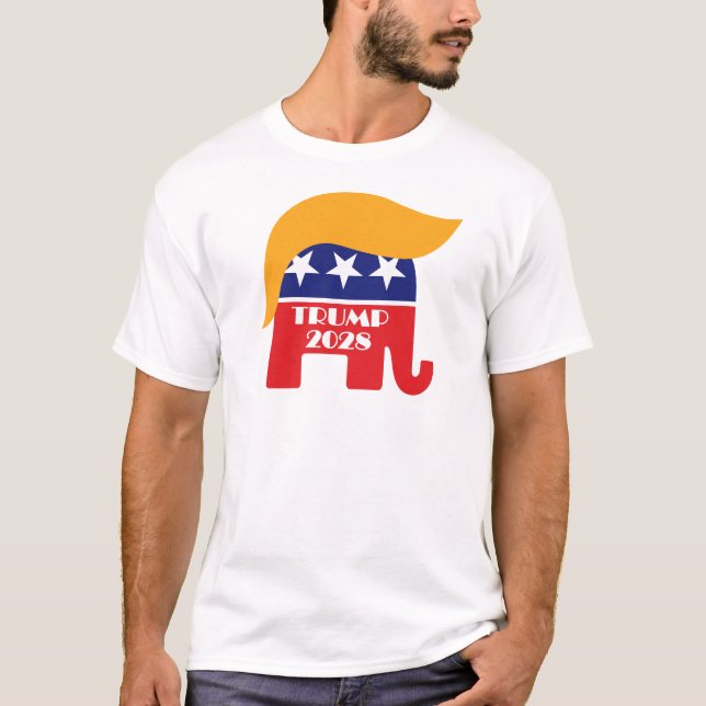 Wiederwahl von Präsident Trump 2028 3. Amtszeit T-Shirt (Vorderseite)
