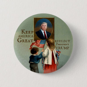 Wiederwahl von Präsident Trump Button