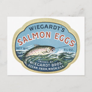 Wiegardt's Lachs Eier Vintage Ad Postkarte