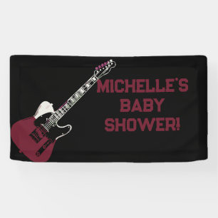 Wiege ein Rockstar Gitarre Baby Shower Banner