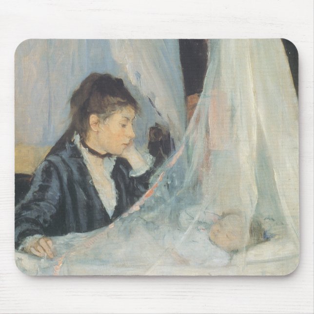Wiege von Berthe Morisot, Vintager Impressionismus Mousepad (Vorne)