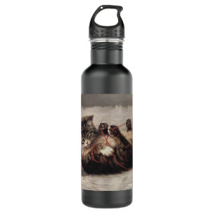 Wiegenkätzchen, Eine Katze spielt mit einem Wollkn Edelstahlflasche