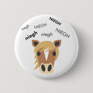 Wiehern-Pferd niedliches Emoji Button