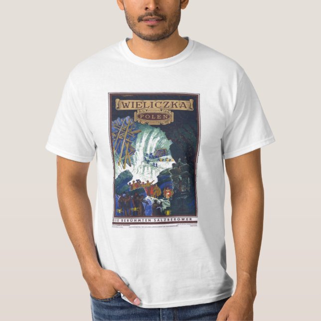 Wieliczka Polen/Polen-Reise-Salzbergwerk-Kunst T-Shirt (Vorderseite)