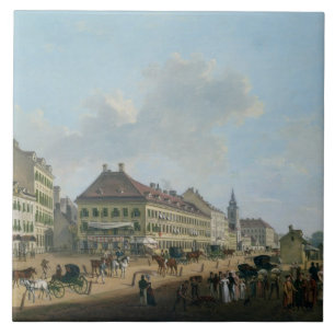 Wien, die Promenade, 1824 (Öl auf Leinwand) Fliese