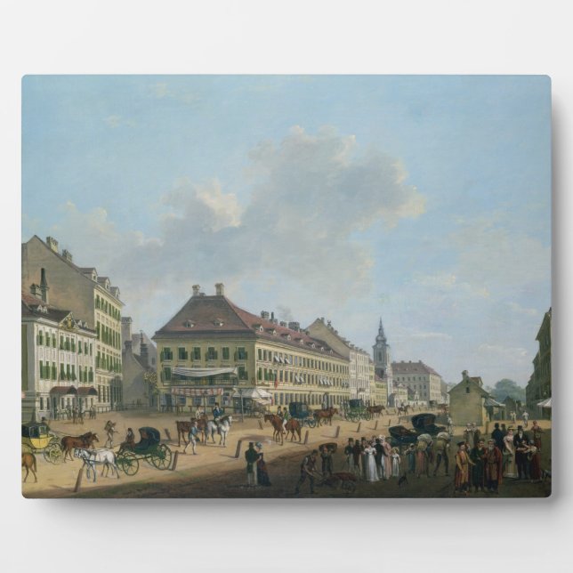 Wien, die Promenade, 1824 (Öl auf Leinwand) Fotoplatte (Vorderseite)