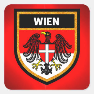 Wien-Flagge Quadratischer Aufkleber