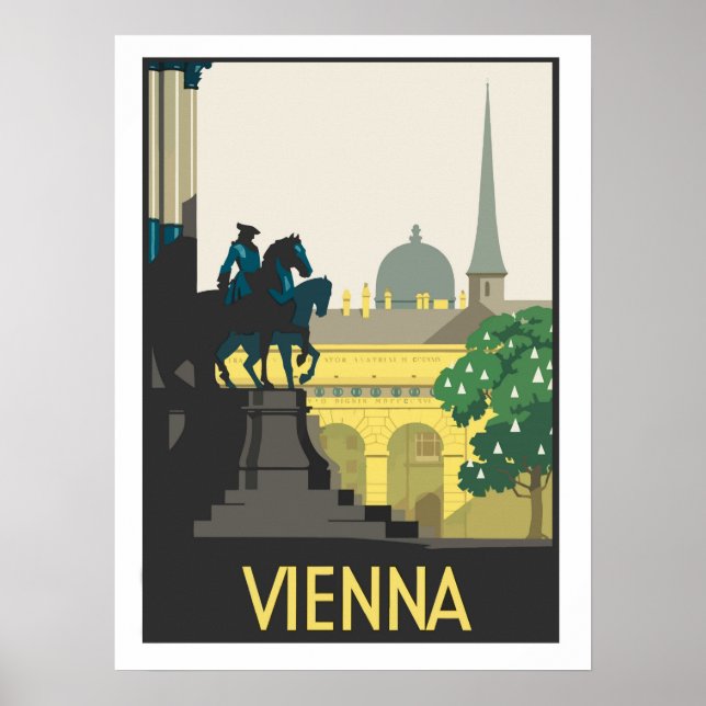 Wien, Illustration, Vintage-Reiseplakat Poster (Vorne)