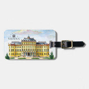 Wien Österreich Aquarell Stadt Reise Erinnerung Gepäckanhänger