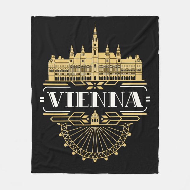 Wien Österreich Art Deco Ästhetische Souvenir Fleecedecke (Vorderseite)