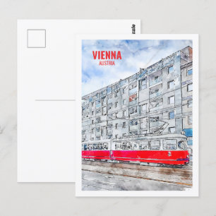 Wien Österreich Berühmte Reise Wasserfarbe Postkarte