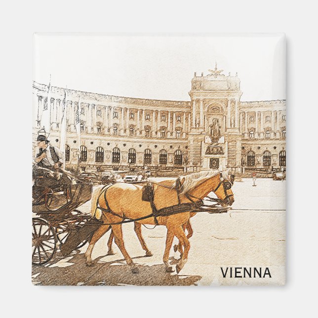 Wien Österreich City Panorama Aussicht Magnet (Vorne)