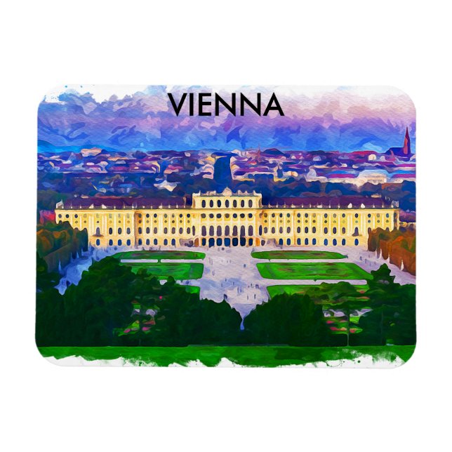 Wien Österreich Historische Stadtansicht Magnet (Horizontal)