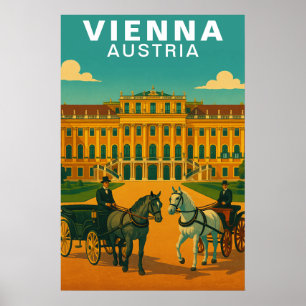 Wien, Österreich Kaiserpalast & Pferde Poster